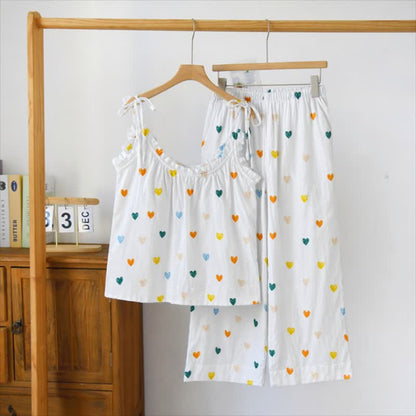 Sweetheart Print Spaghetti Strap Loungewear - image 1