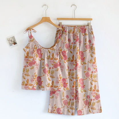 Blush Floral Spaghetti Strap Loungewear - Light Pink - XL - image 0