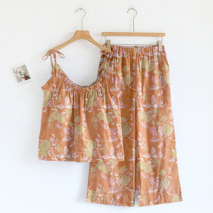 Blush Floral Spaghetti Strap Loungewear - Coral Orange - XL - image 4