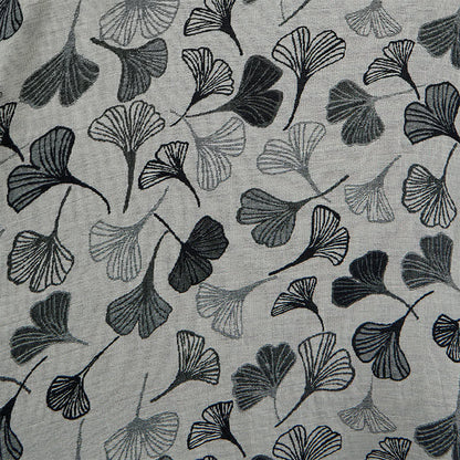 Black White Ginkgo Leaf Cotton Kimono Robe - image 13