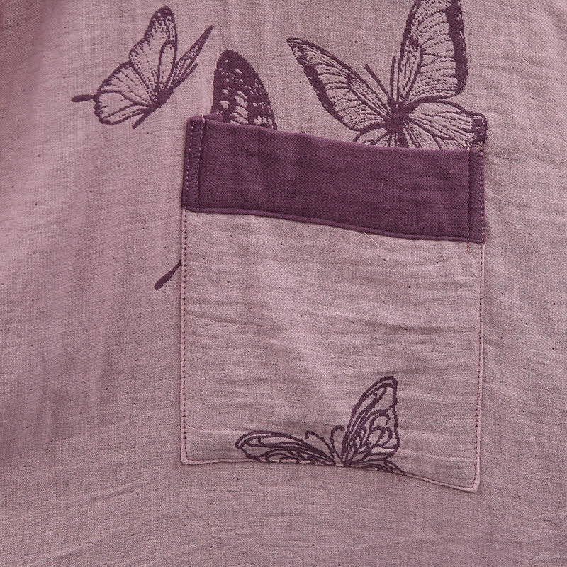 Butterfly Cotton Double Gauze Kimono Robe - image 12