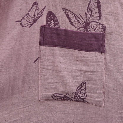 Butterfly Cotton Double Gauze Kimono Robe - image 12