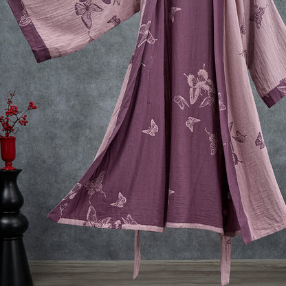Butterfly Cotton Double Gauze Kimono Robe - image 11