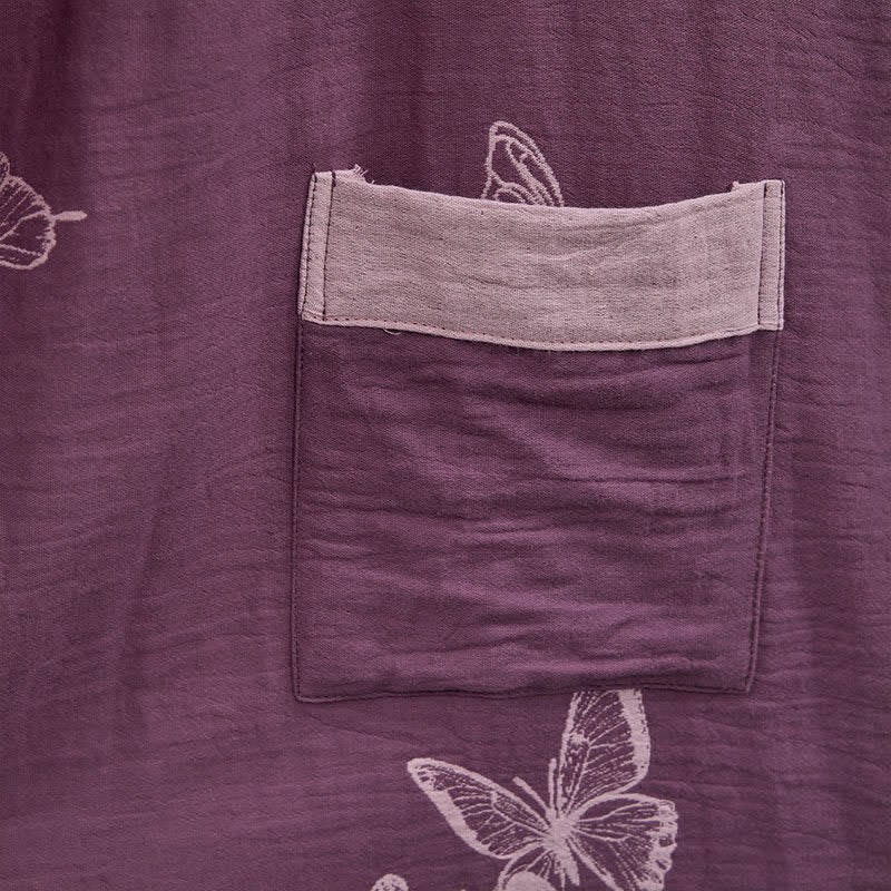 Butterfly Cotton Double Gauze Kimono Robe - image 5
