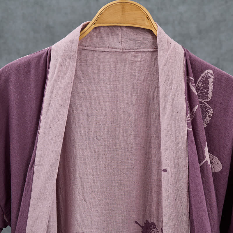 Butterfly Cotton Double Gauze Kimono Robe - image 3