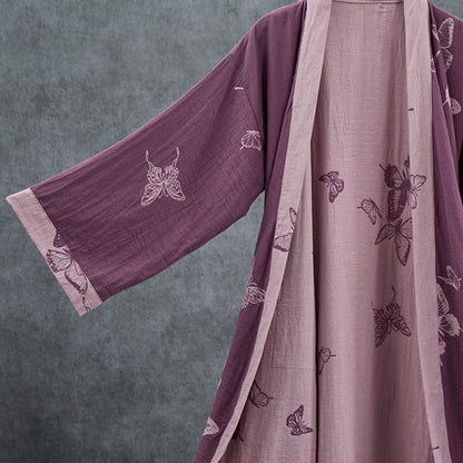 Butterfly Cotton Double Gauze Kimono Robe - image 2