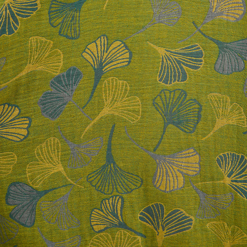 Green Gray Ginkgo Leaf Cotton Kimono Robe - image 6
