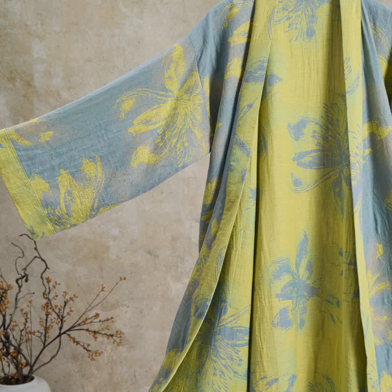 Bohemian Floral Cotton Double Gauze Kimono Robe - image 2