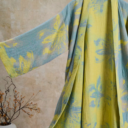 Bohemian Floral Cotton Double Gauze Kimono Robe - image 2