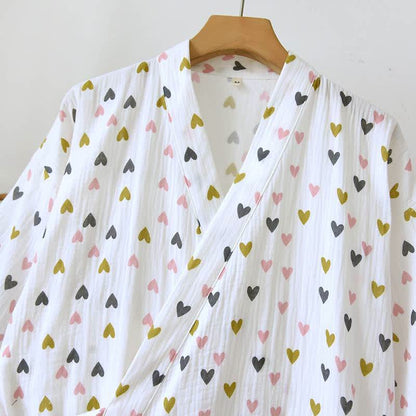 Cotton Double-Layer Muslin Kimono Nightgown - image 2