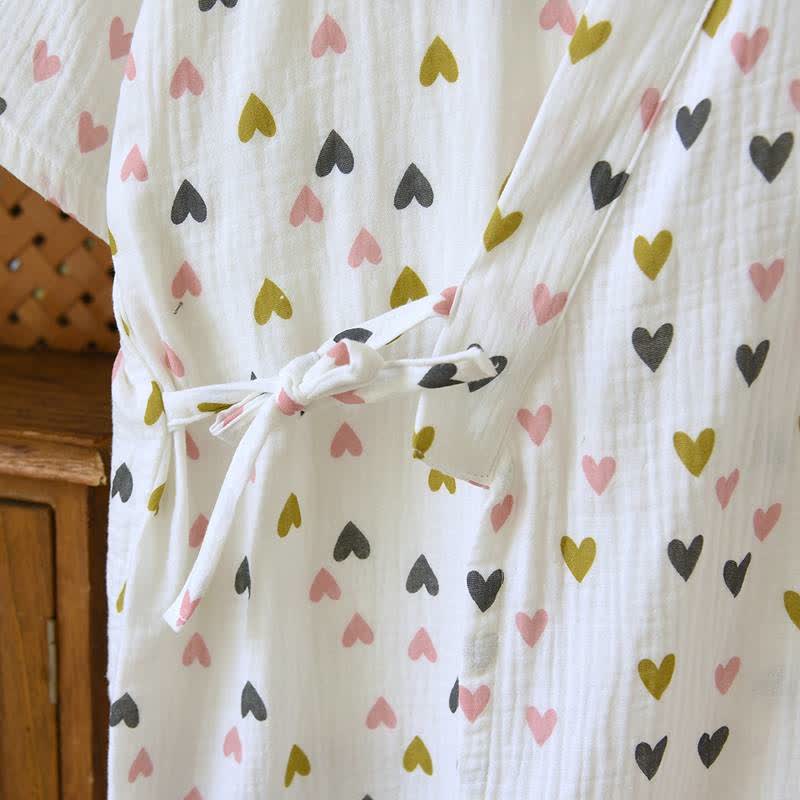 Cotton Double-Layer Muslin Kimono Nightgown - image 5