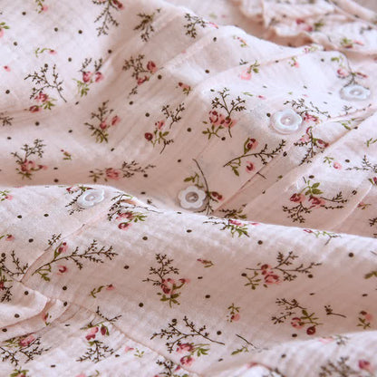 Dainty Floral Ruffle Collar Cotton Muslin Nightgown - image 6