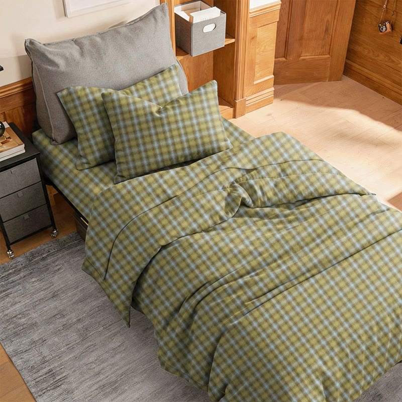 Cottage Plaid Twin XL Dorm Bedding Set - Olive Green - Twin XL - 5-Piece Complete Set - image 7