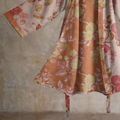 Botanical Pomegranate Print Cotton Kimono Robe - image 9