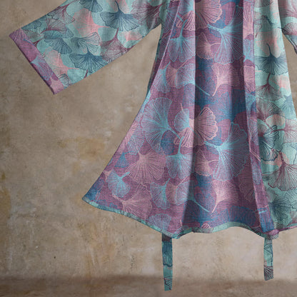 Dreamy Ginkgo Leaf Cotton Kimono Robe - image 4