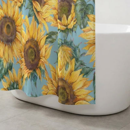 Nordic Sunflower Waterproof Shower Curtain - image 3