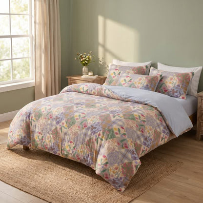 Garden Patchwork Floral Cotton Bedding Set - image 1