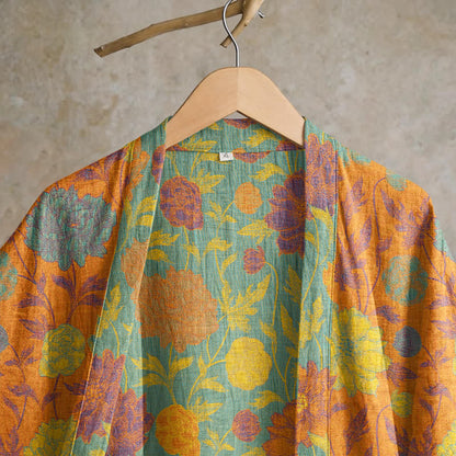 Vintage Floral Cotton Robe - image 2