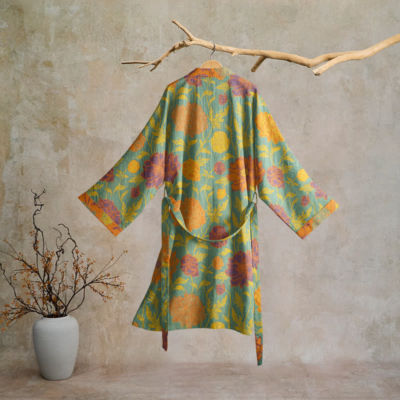 Vintage Floral Cotton Robe - image 6