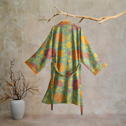 Vintage Floral Cotton Robe - image 6