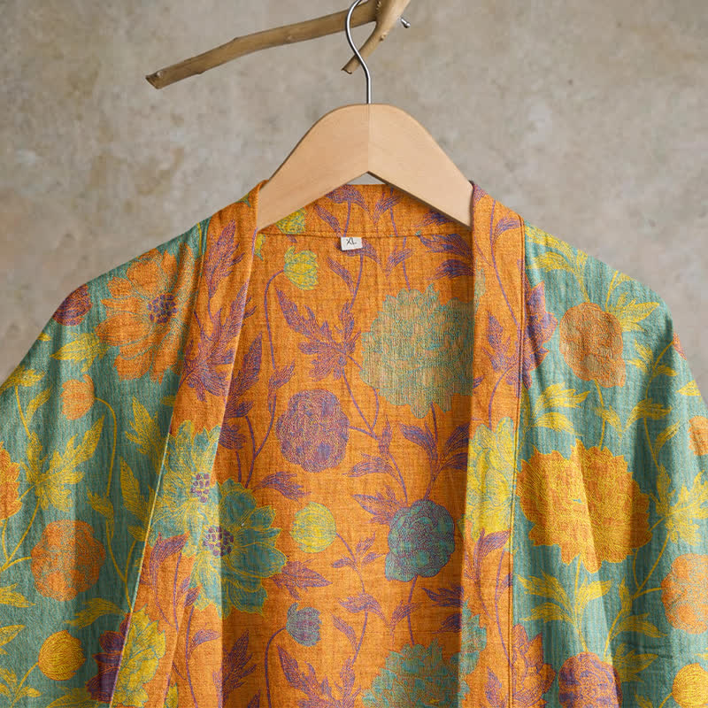 Vintage Floral Cotton Robe - image 7