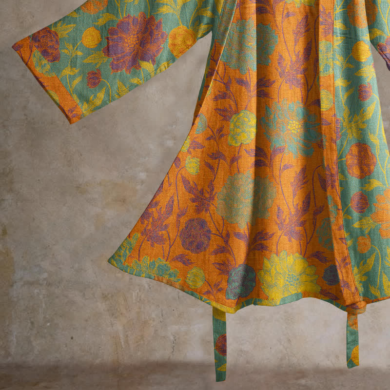 Vintage Floral Cotton Robe - image 9