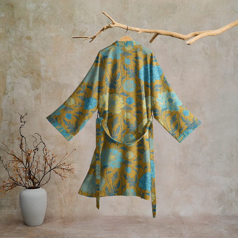 Vintage Floral Cotton Robe - image 16