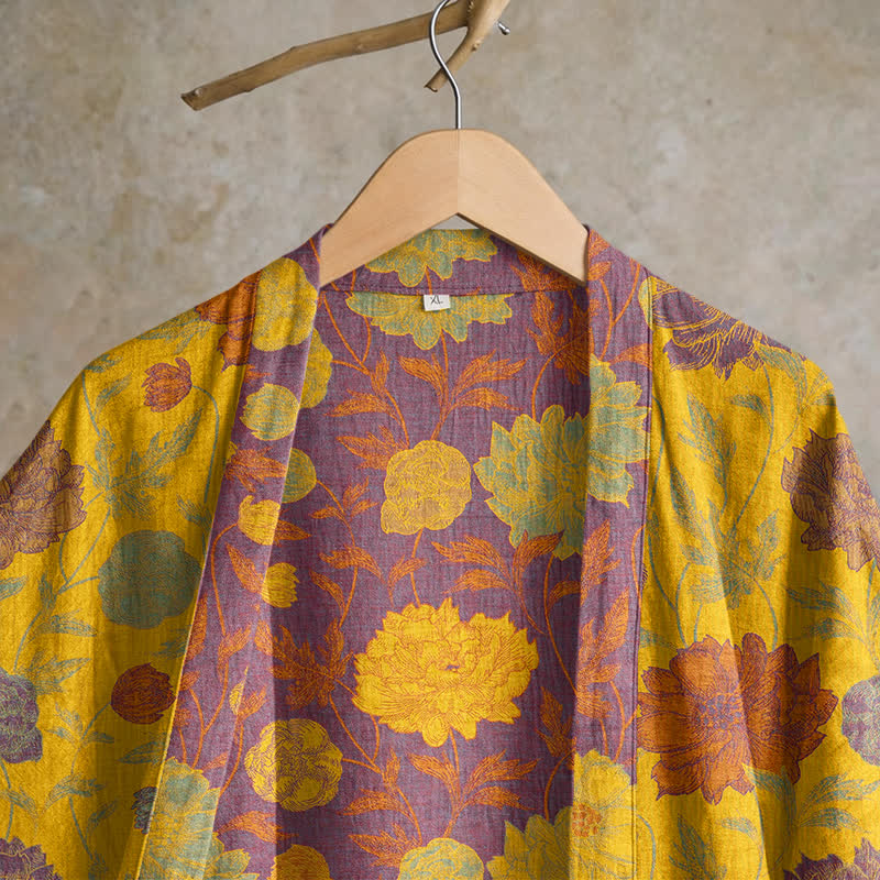 Vintage Floral Cotton Robe - image 22