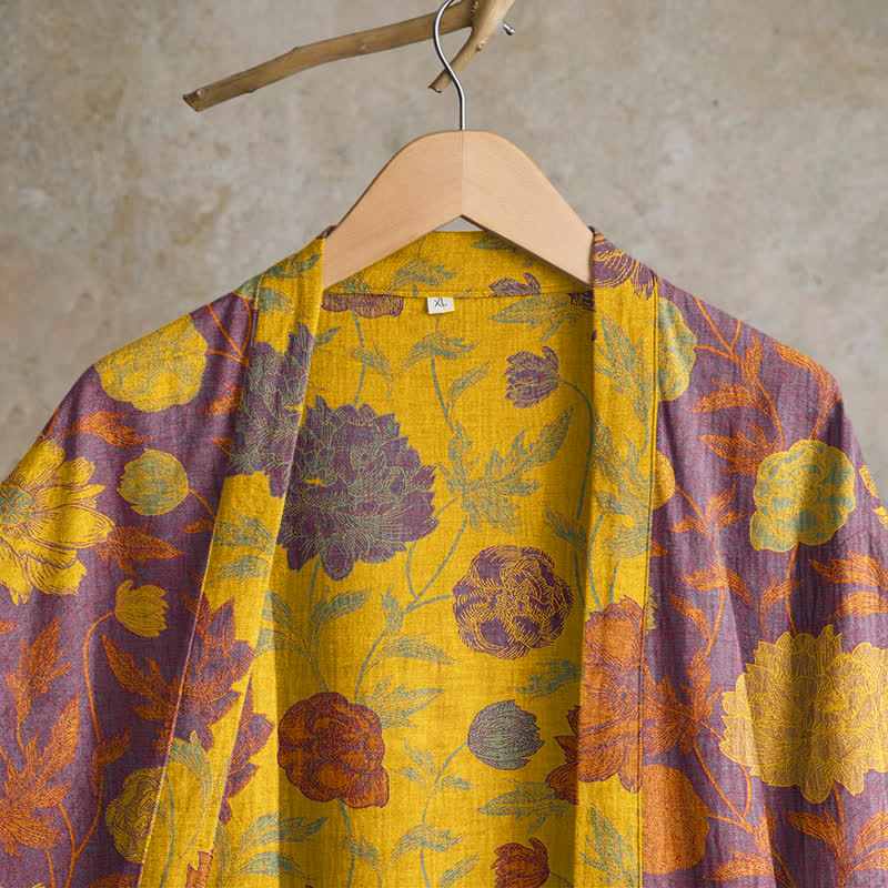 Vintage Floral Cotton Robe - image 27