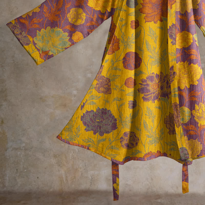 Vintage Floral Cotton Robe - image 29