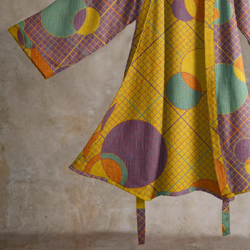 Retro Geometric Circle Cotton Robe - image 4