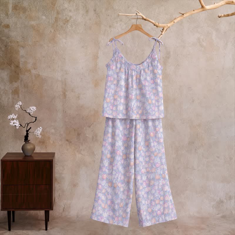 Tulip Tie Strap Cami Lounge Set - Blue - XL - image 0