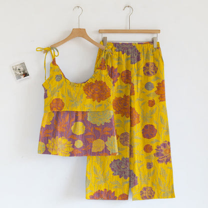 Retro Peony Cotton Cami Loungewear Set - image 9