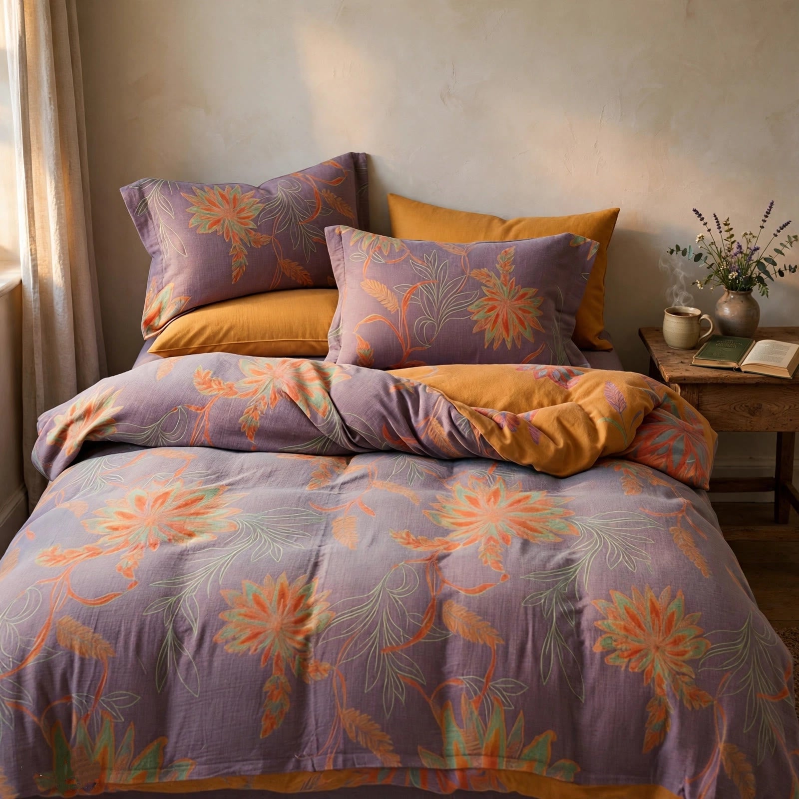 Vintage Floral Cotton Gauze Bedding Set - image 8