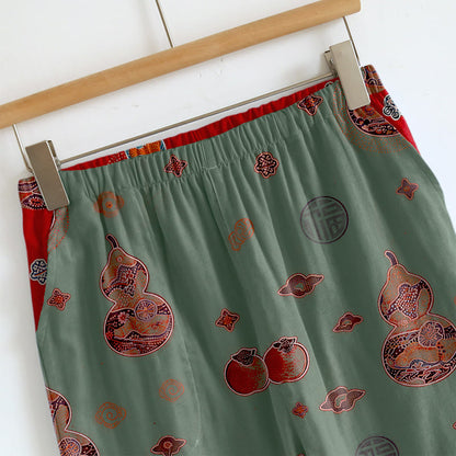 Lucky Gourd Print Cotton Pajama Set - image 5