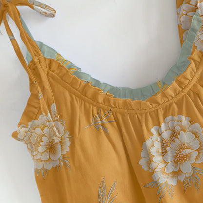 Retro Peony Butterfly Cotton Loungewear Set - image 1