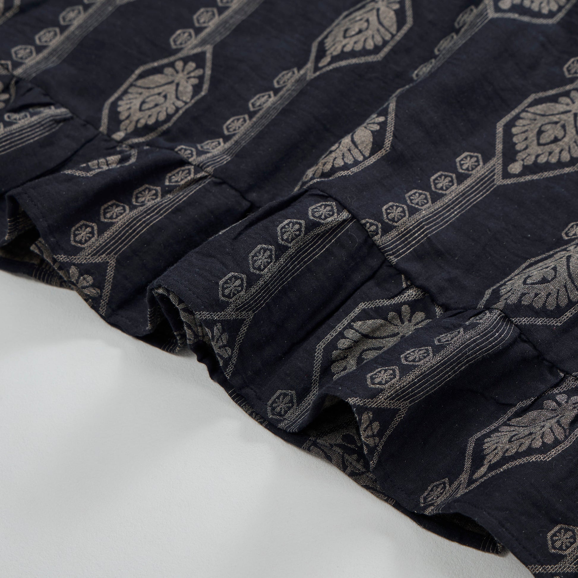 Vintage Navy Blue Geometric Cotton Nightdress - image 7