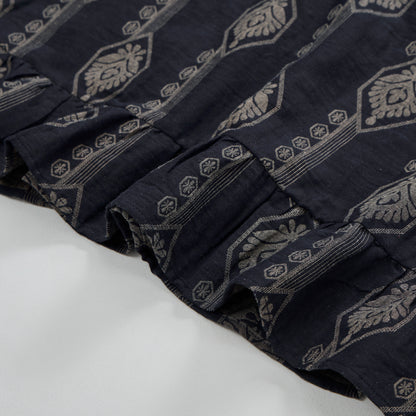 Vintage Navy Blue Geometric Cotton Nightdress - image 7