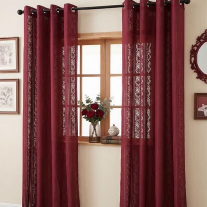 Vertical Stripe Light Filtering Grommet Window Drape - image 12