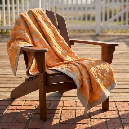 Golden Ginkgo Reversible Cotton Blanket - image 1