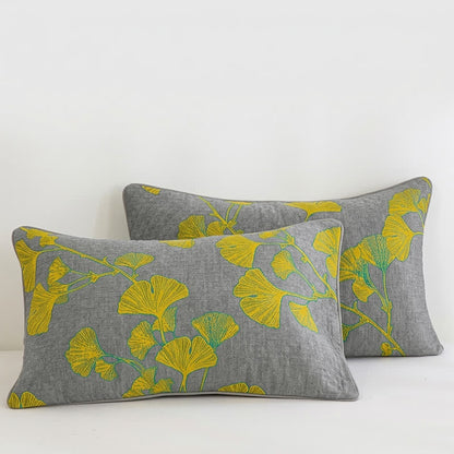 Retro Garden Flower Cotton Reversible Quilt - Light gray - 2PCS Pillowcases - 19" x 36" - image 6