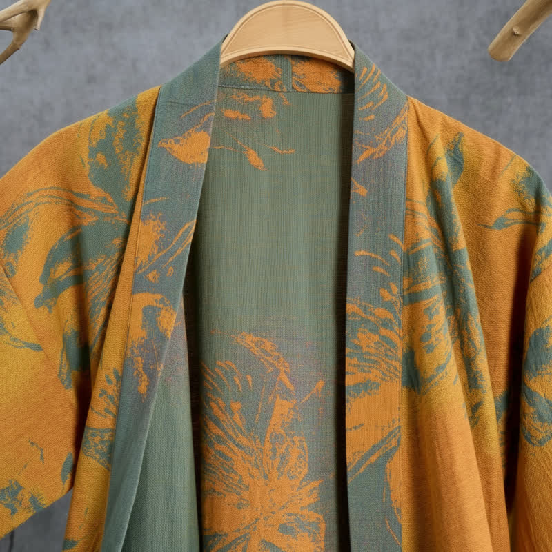 Reversible Vintage Floral Cotton Kimono Robe - image 5