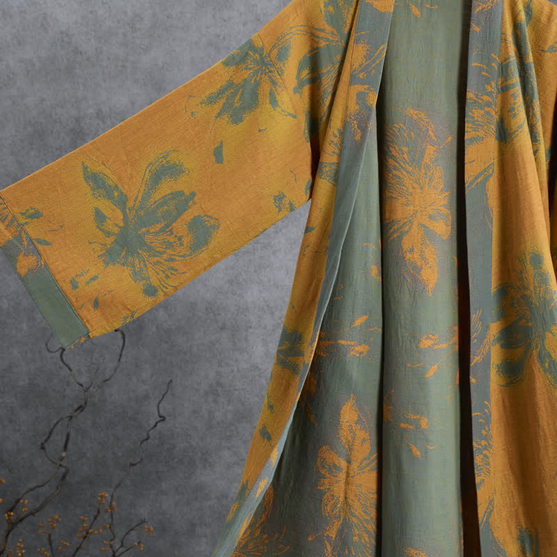 Reversible Vintage Floral Cotton Kimono Robe - image 6