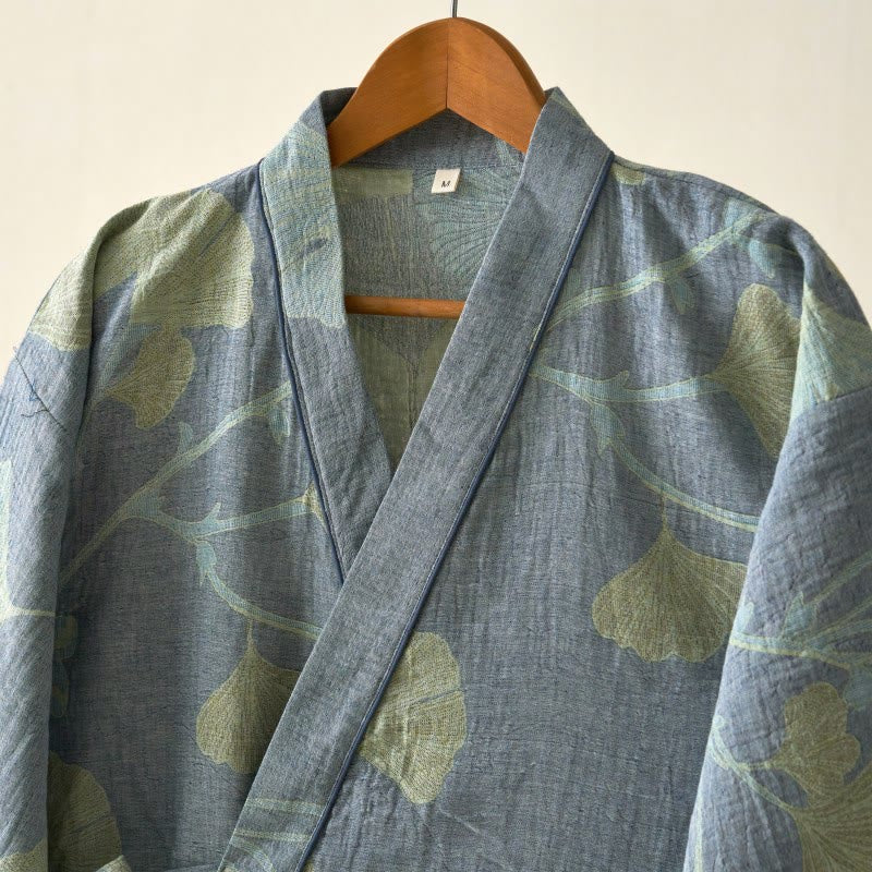 Ginkgo Leaf Organic Cotton Kimono Loungewear - image 2