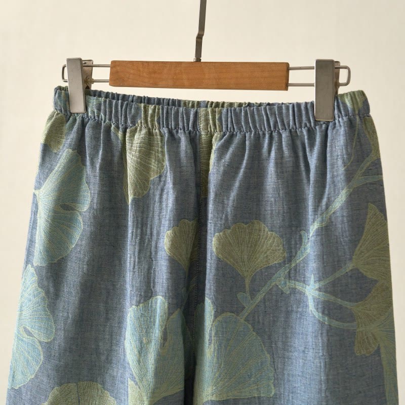 Ginkgo Leaf Organic Cotton Kimono Loungewear - image 4