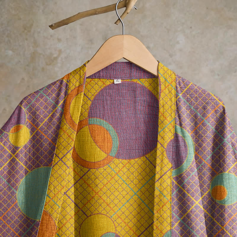 Retro Geometric Circle Cotton Robe - image 2