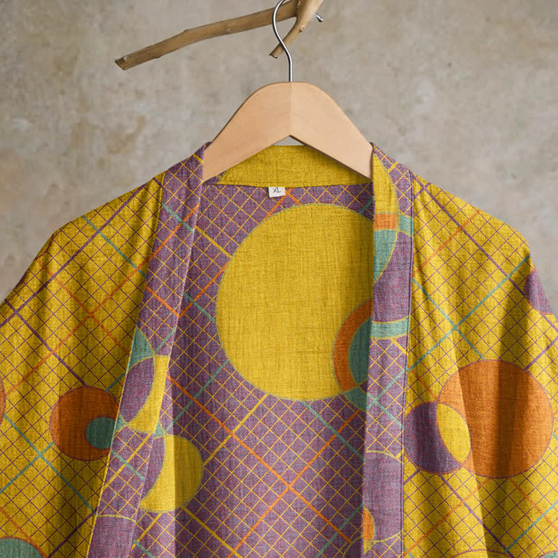 Retro Geometric Circle Cotton Robe - image 8