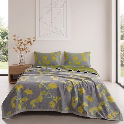 Retro Garden Flower Cotton Reversible Quilt - image 11