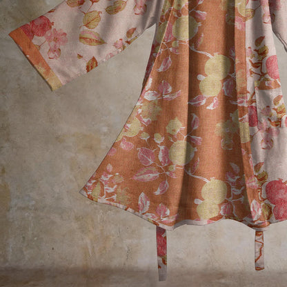 Botanical Pomegranate Print Cotton Kimono Robe - image 10