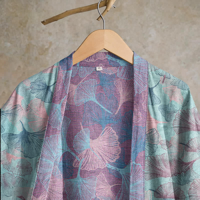 Dreamy Ginkgo Leaf Cotton Kimono Robe - image 2
